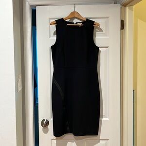 J. Crew black leather trim dress